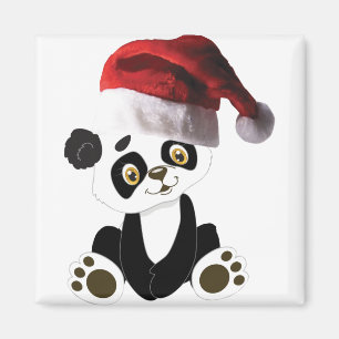 Imã bebê panda de Natal