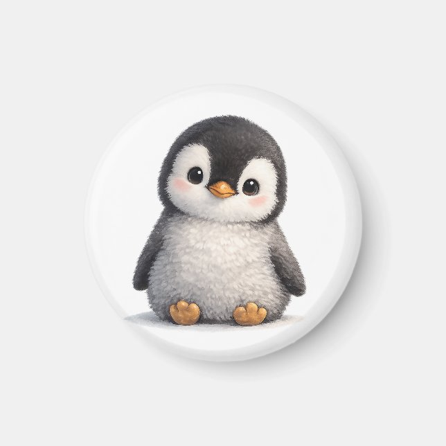Imã Bebê Pinguim Fofo – Design Macio e Adorável (Frente)