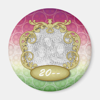 Imã Bebê Primeiro Natal Pontos Vermelhos Amarelos Verm