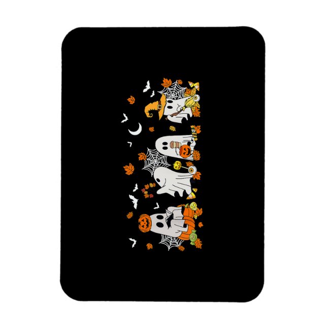 Ímã Bebendo Fantasma Bonito Café Halloween Queda Ghost (Vertical)