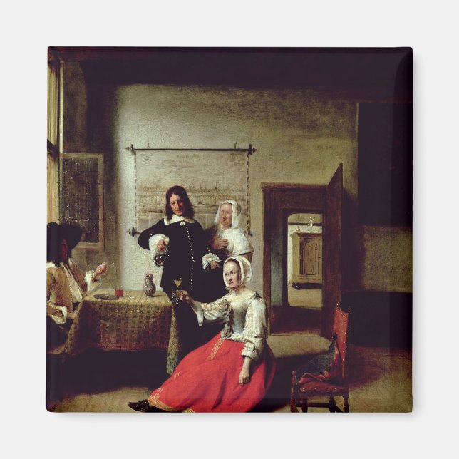 Imã Bebendo feminino com soldados, 1658 (Frente)