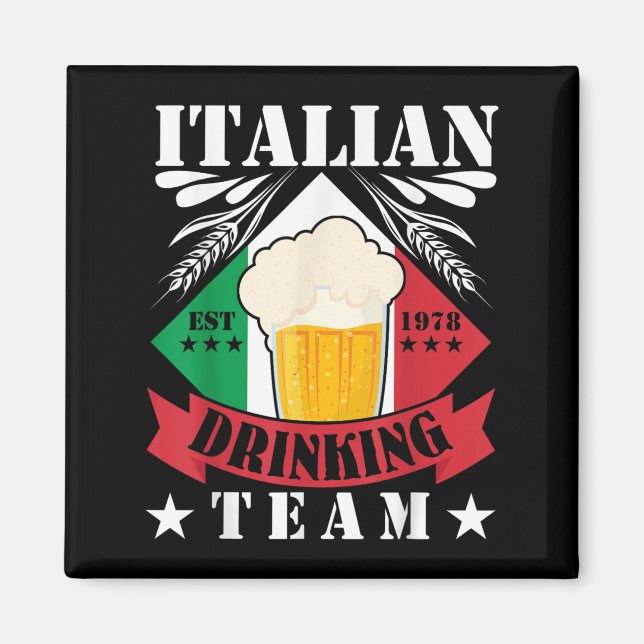 Imã Bebendo Italiano Beer Drinker Men Itália (Frente)