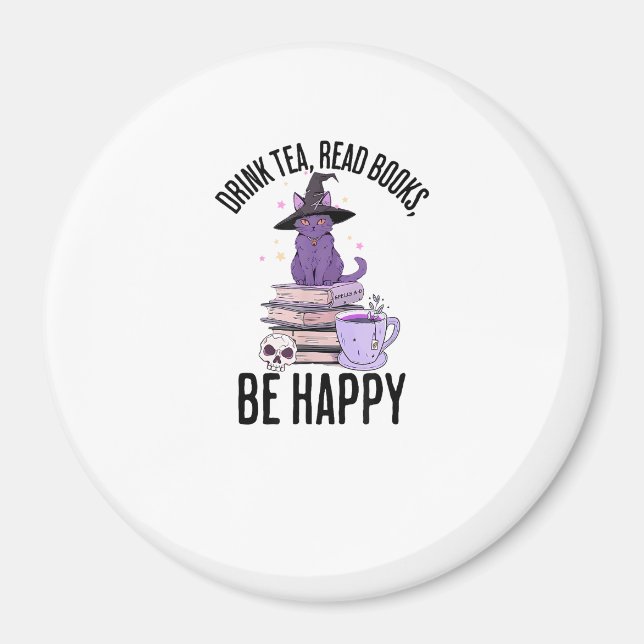 Imã Beber Ler Livros Whimsigoth Design de Halloween (Frente)