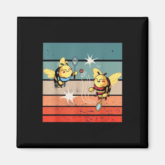 Imã Bebês Badminton Dynamic Cartoonish Trabalho de art (Frente)