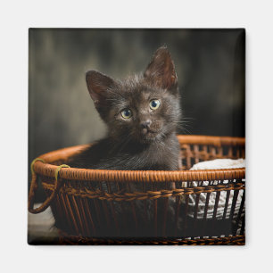 Imã Bebês Mais Pobres Kitten no cesto