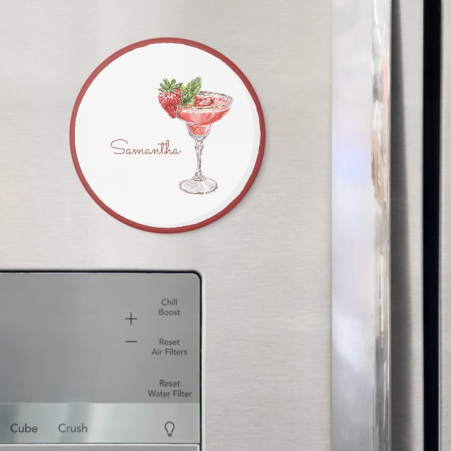Imã Bebida de Cocktail de Morango Vermelho Branco (In Situ (Fridge))