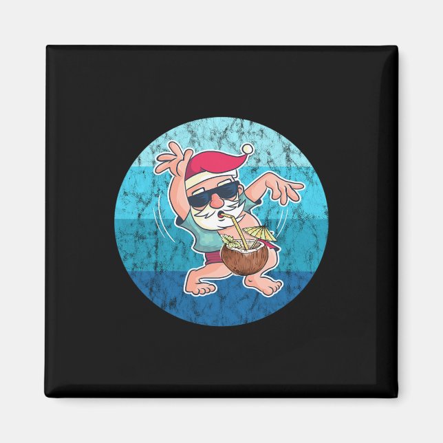 Imã Bebida de coco de Natal Oceano Antigo Natal  (Frente)