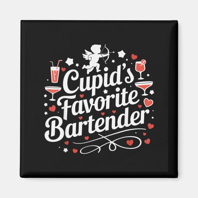 Imã Bebida do Dia dos Namorados Engraçada do Bartender (Frente)