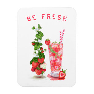 Ímã Bebida Legal com suco de morango fresco - Frutas d