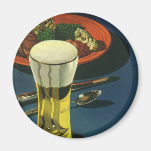 Imã Bebidas Alimentícias Antigas, Copo de Cerveja, Jan