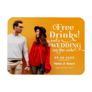 Ímã Bebidas Grátis Divertido Casamento Casual Salvar A