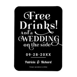 Ímã Bebidas Grátis Divertido Casamento Informal Salvar