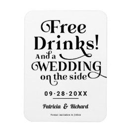 Ímã Bebidas Grátis Divertido Casual Casamento Salvar A