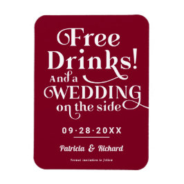 Ímã Bebidas Gratuitas Casual Casual Salvem A Data