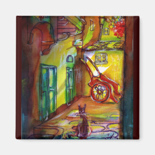 Imã Beco medieval à noite em Florença - detalhe