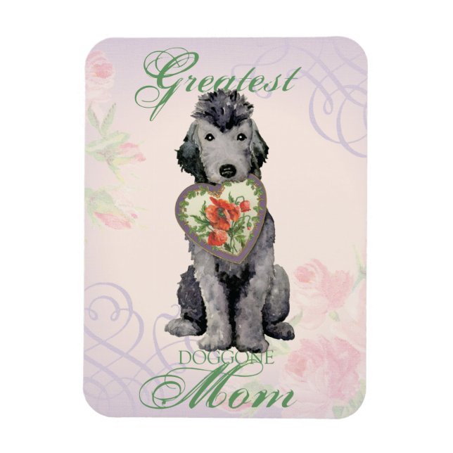 Ímã Bedlington Terrier Heart Mom Magnet (Vertical)