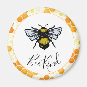 Imã Bee Kind Bumblebee Honeycomb