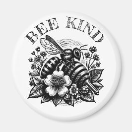 Imã Bee Kind | Citação "Vintage Honey and Flowers"