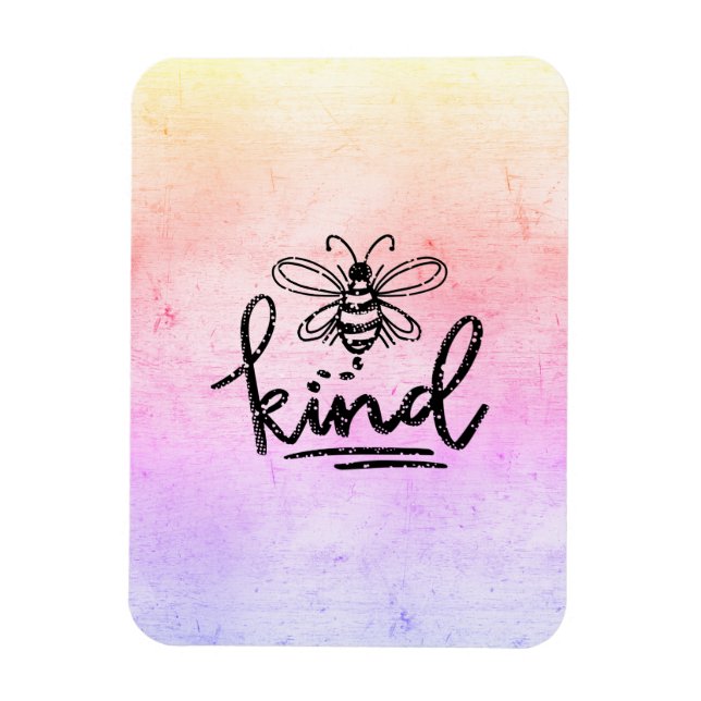 Ímã Bee Kind Rainbow Ombre (Vertical)