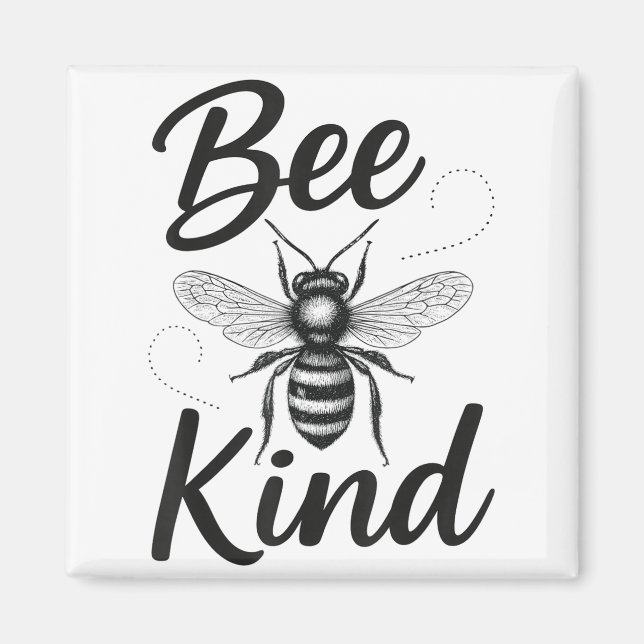 Imã Bee Kind Sitive Quote Cute Funny Design For Kids  (Frente)