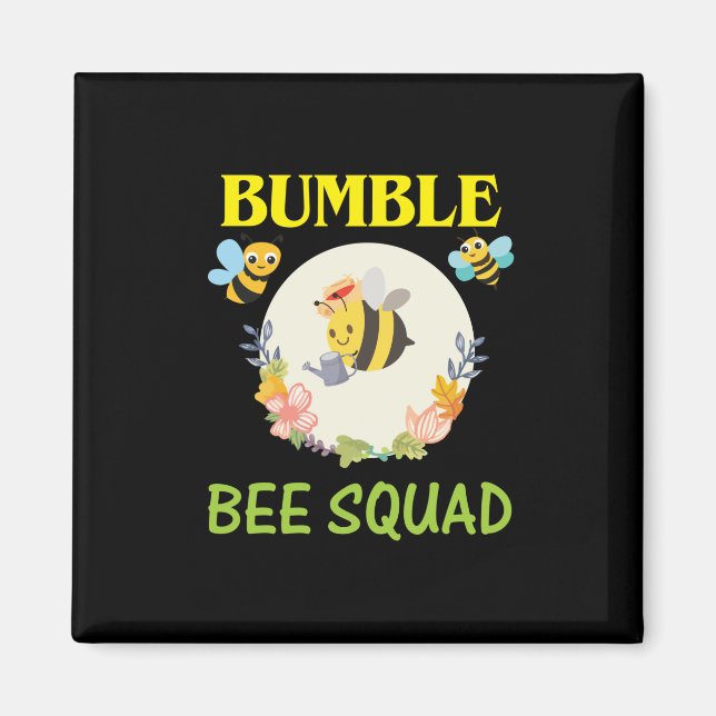 Imã Beekeeper Art Bumble Bee Squad (Frente)