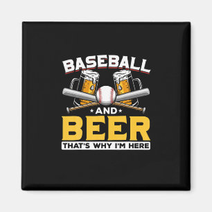 Imã Beer Drinker Baseball Beball Humor Aniversário