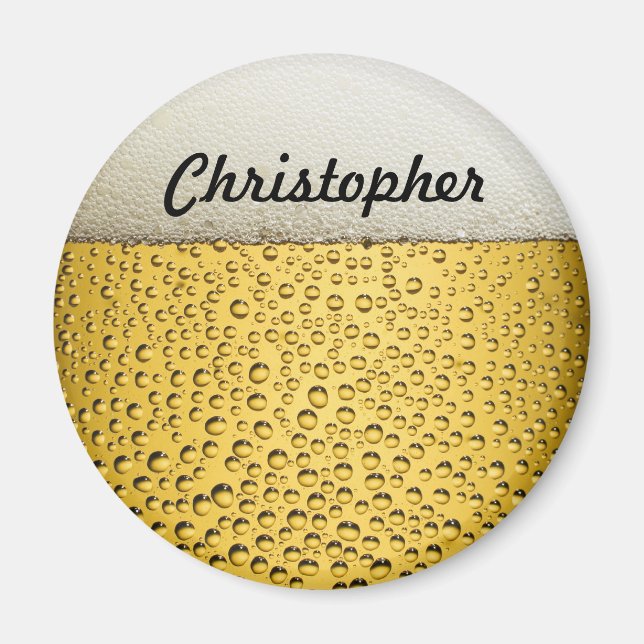 Imã Beer Glass Personalize a foto (Frente)