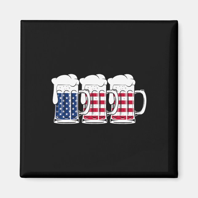 Imã Beer U.A Flag Merica Bebendo American Men 4 (Frente)