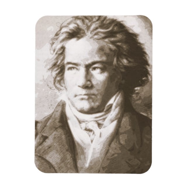 Ímã Beethoven Na Sepia (Vertical)
