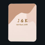 Ímã Beige boho curvado nome do casamento laranja<br><div class="desc">design</div>