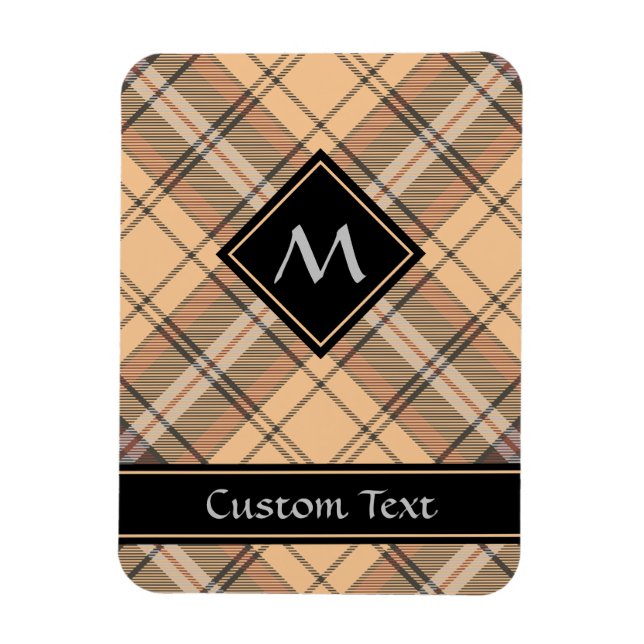 Ímã Beige e Brown Tartan (Vertical)