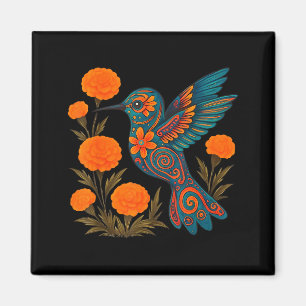 Imã Beija-flor Alebrije Flor Arte Popular Mexicana Pás