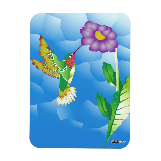 Ímã Beija-flor: Estilizado (Vertical)