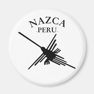 Imã Beija-flor Nazca Peru com texto curvo