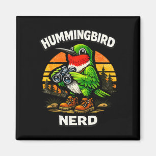 Imã Beija-flor nerd divertido observação de pássaros v