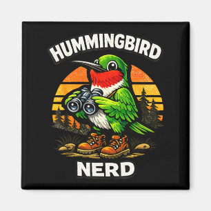 Imã Beija-flor nerd divertido observação de pássaros v