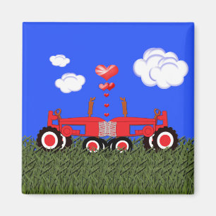 Imã Beijando tratores sob corações