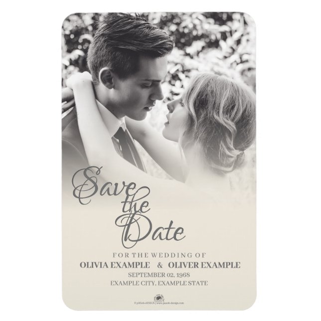 Ímã Beijar casal de casamento em monocromo (Vertical)