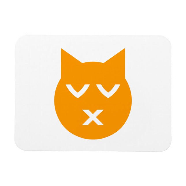 Ímã Beijar com o Gato Emoji de Olhos Fechados (Horizontal)