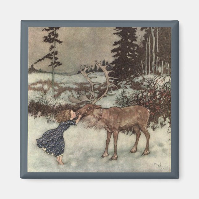 Imã Beijar uma Reindeer no Nariz (Frente)