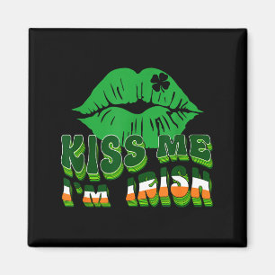 Imã Beije Me Eu Sou Irlandês Dia De São Patrício Lábio