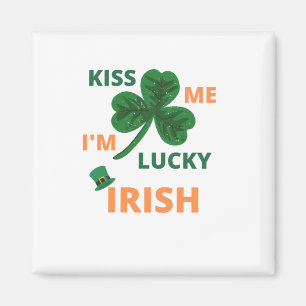 Imã Beije-me, sou sortudo irlandês quadrado