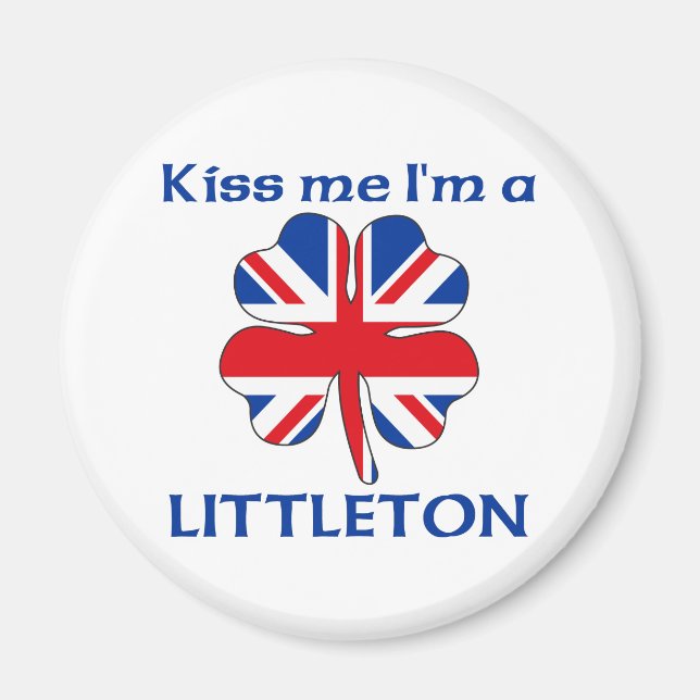 Imã Beijo Britânico Personalizado Eu sou Littleton (Frente)