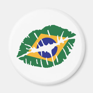 Imã Beijo da bandeira de Brasil