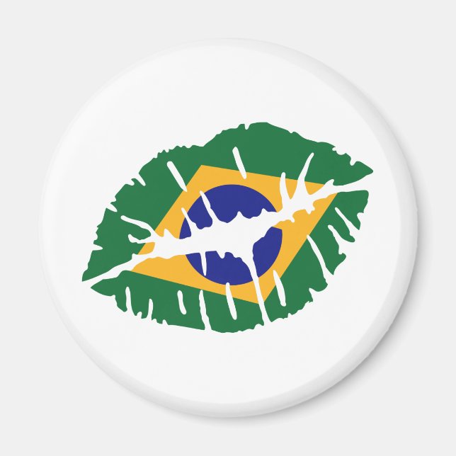 Imã Beijo de bandeira do Brasil (Frente)