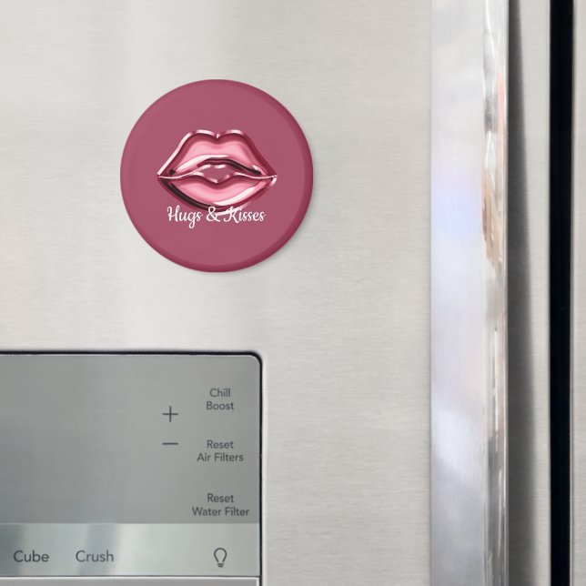 Imã Beijo de Lábios Vermelhos Rosa (In Situ (Fridge))