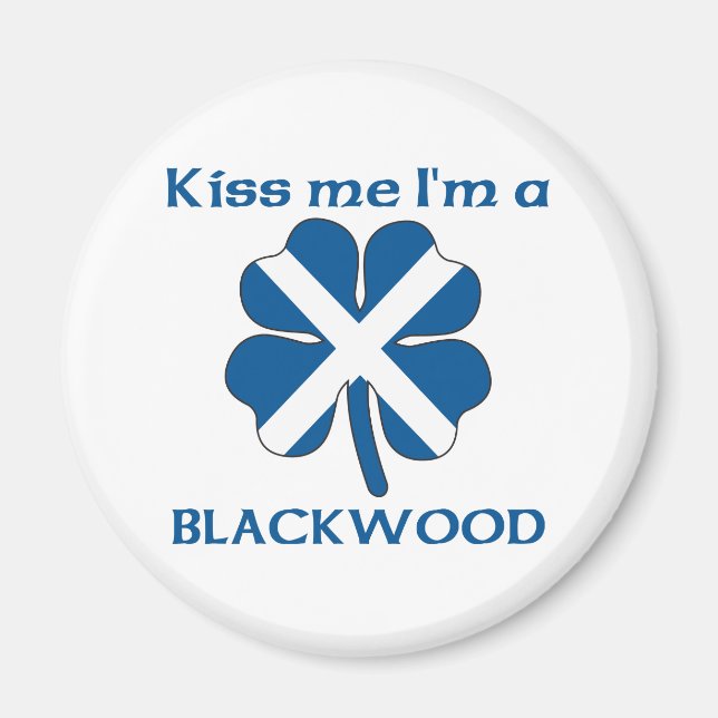 Imã Beijo escocês personalizado Eu sou Blackwood (Frente)