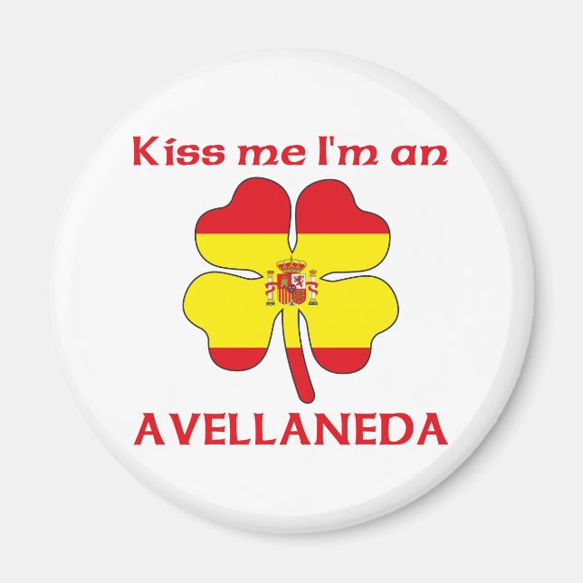 Imã Beijo espanhol personalizado Eu sou Avellaneda (Frente)