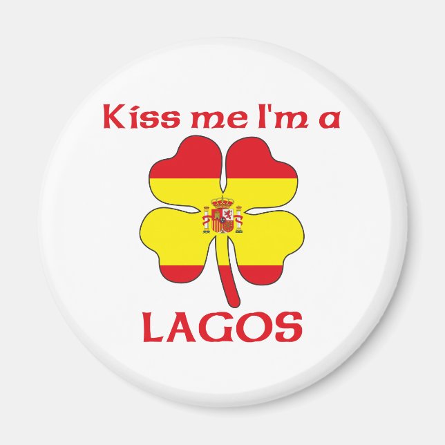 Imã Beijo espanhol personalizado Eu sou Lagos (Frente)