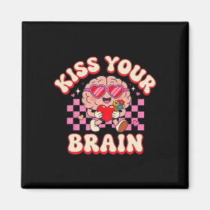 Imã Beijo Groovy Seu Cérebro Retro Dia dos Namorados P